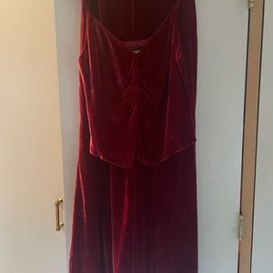 Reformation velvet two piece set